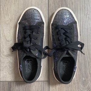 Girls black sparkle sneaker